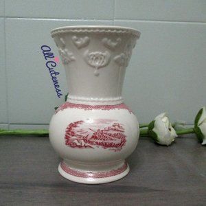 Vtg Johnson Bros Old Britain Castles Small Floral Vase